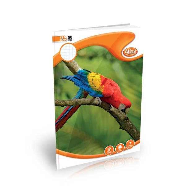 Atlas A4 Book CR 80Pgs (#) Square Ruled