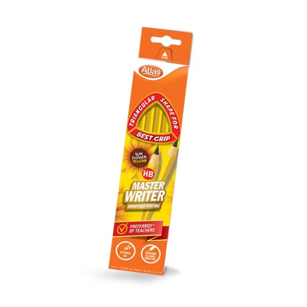 Atlas Sunflower Triangular HB Pencil 12Pack